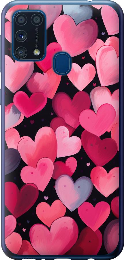 Чехол на Samsung Galaxy M31 M315F Сердечки 4