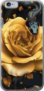 Чехол на iPhone 6s Black snake and golden rose