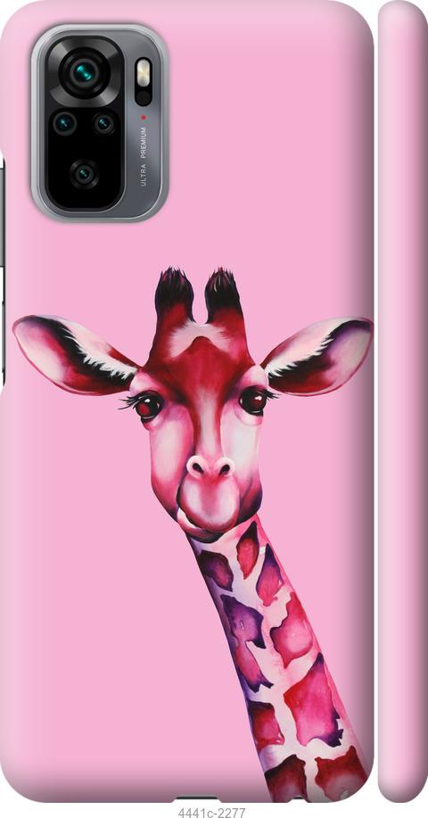 Чехол на Xiaomi Redmi Note 10 Розовая жирафа