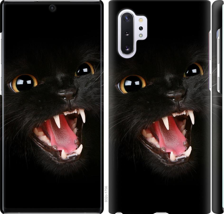 Чехол на Samsung Galaxy Note 10 Plus Чёрная кошка