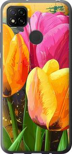 Чехол на Xiaomi Redmi 9C Нарисованные тюльпаны