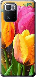 Чехол на Xiaomi Poco X3 GT Нарисованные тюльпаны
