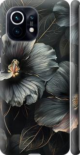 Чехол на Xiaomi Mi 11 Черные цветы