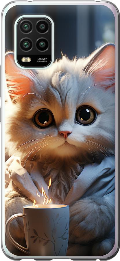 Чехол на Xiaomi Mi 10 Lite White cat