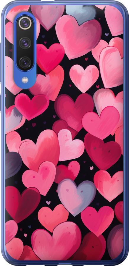 Чехол на Xiaomi Mi 9 SE Сердечки 4