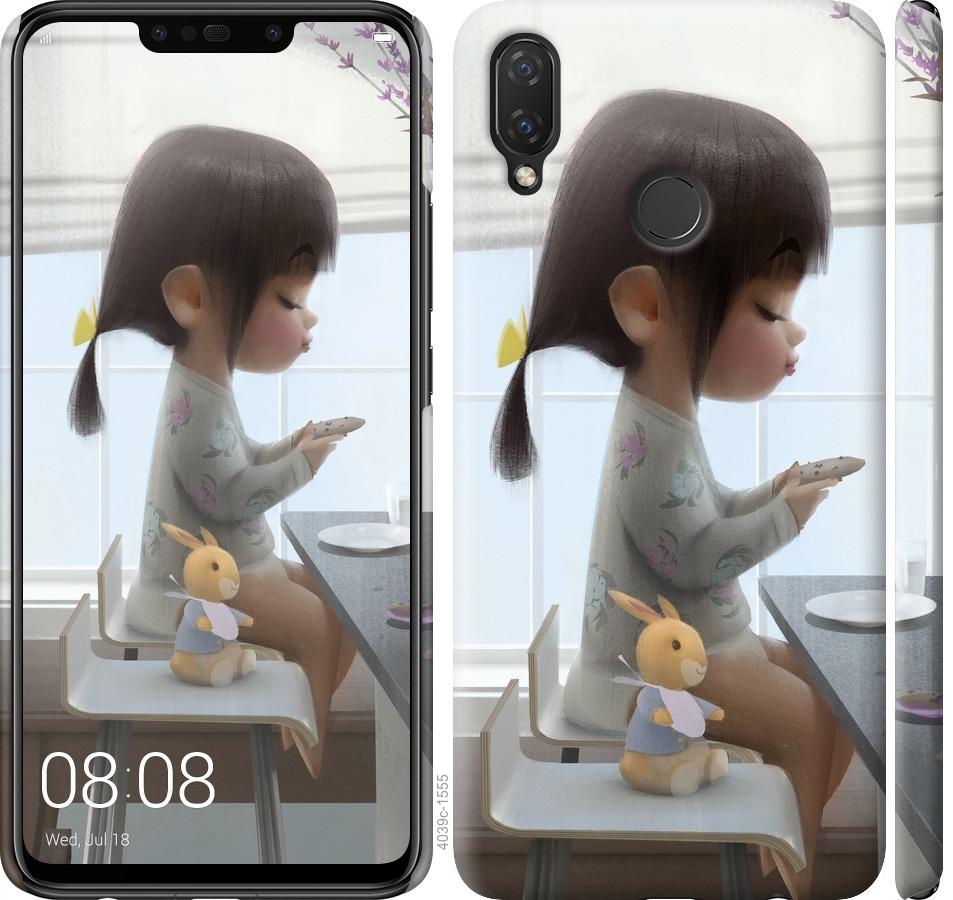 Чехол на Huawei P Smart Plus Милая девочка с зайчиком