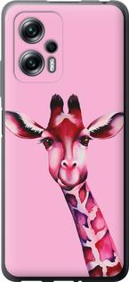 Чехол на Xiaomi Redmi Note 11T Pro Розовая жирафа