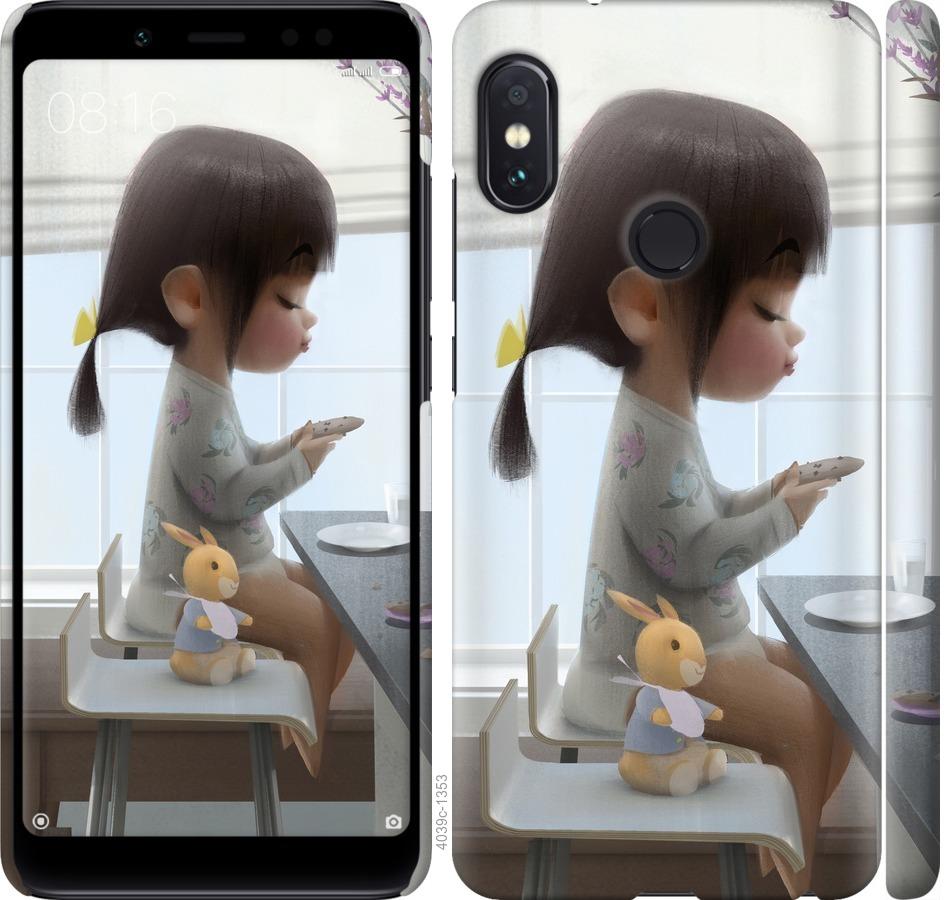 Чехол на Xiaomi Redmi Note 5 Pro Милая девочка с зайчиком