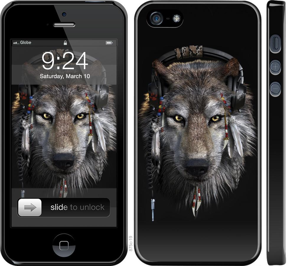 Чехол на iPhone SE Волк-меломан