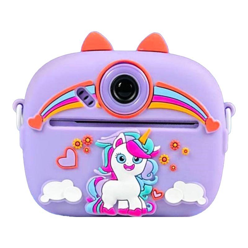 Детская фотокамера моментальной печати в чехле Unicorn (Purple)