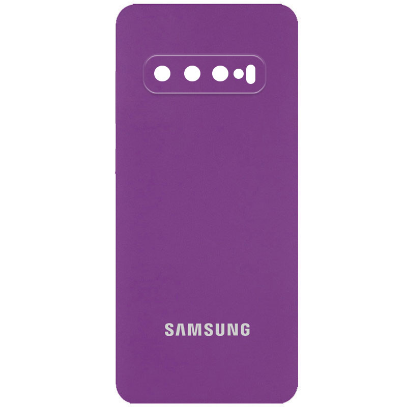 Чехол Silicone Cover Full Camera (AA) для Samsung Galaxy S10+ (Фиолетовый / Grape)