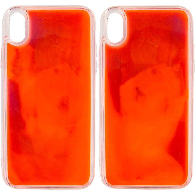 Неоновый чехол Neon Sand glow in the dark для Apple iPhone X / XS (5.8") (Фиолетовый / Оранжевый)