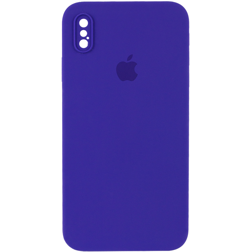 Чехол Silicone Case Square Full Camera Protective (AA) для Apple iPhone XS Max (6.5") (Фиолетовый / Ultra Violet)