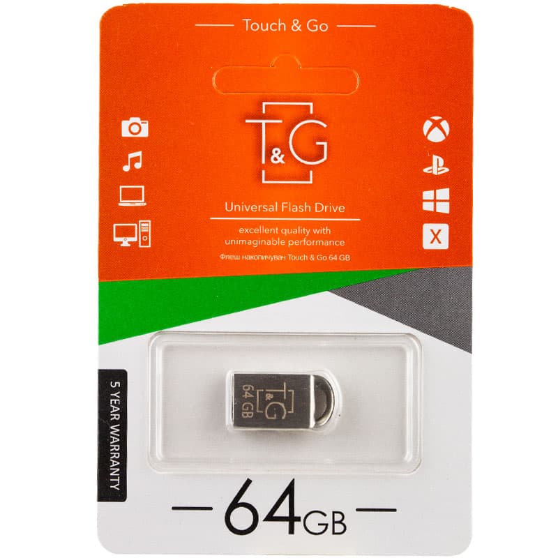 Флеш-драйв USB Flash Drive T&G 107 Metal Series 64GB (Серебряный)