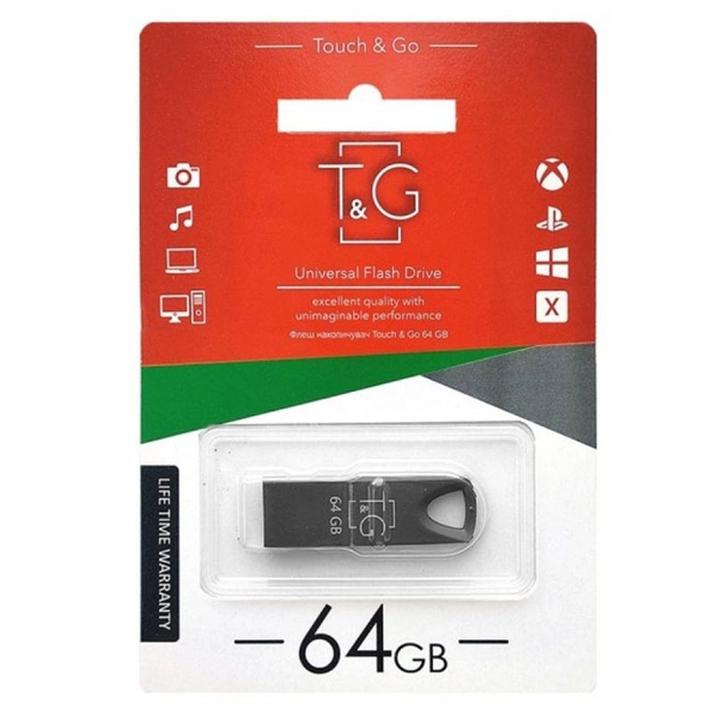 Флеш-драйв USB Flash Drive T & G 117 Metal Series 64GB (Чорний)