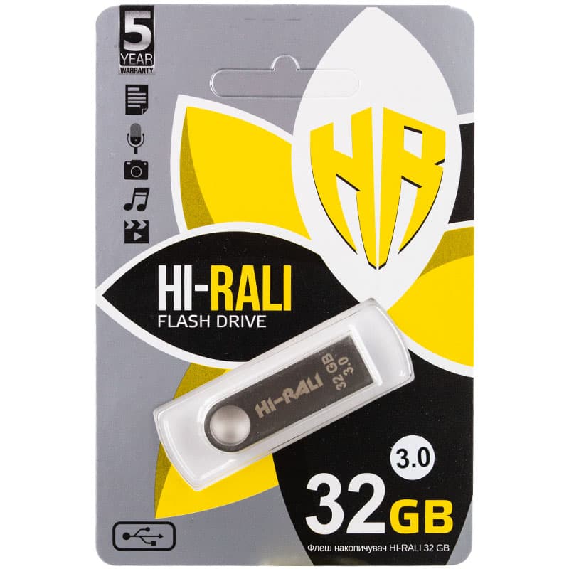Флеш накопитель USB 3.0 Hi-Rali Shuttle 32 GB Серебряная серия (Серебряный)