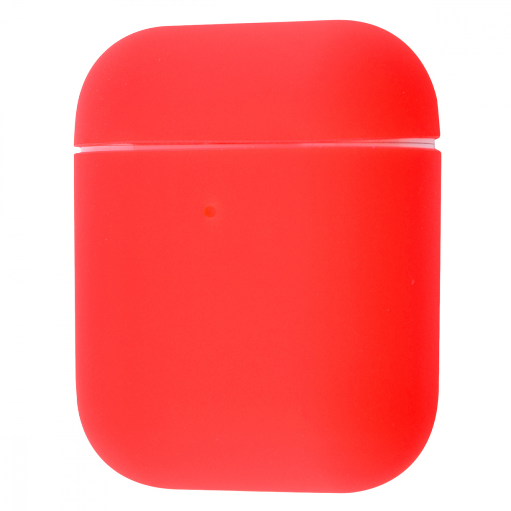 Силиконовый футляр для наушников Airpods 1/2 Ultra Slim (Красный / Red)