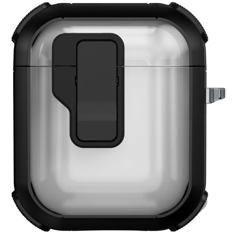Футляр противоударный Locking Button для наушников Airpods 1/2 (Black)