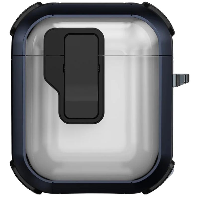 Футляр противоударный Locking Button для наушников Airpods 1/2 (Blue)
