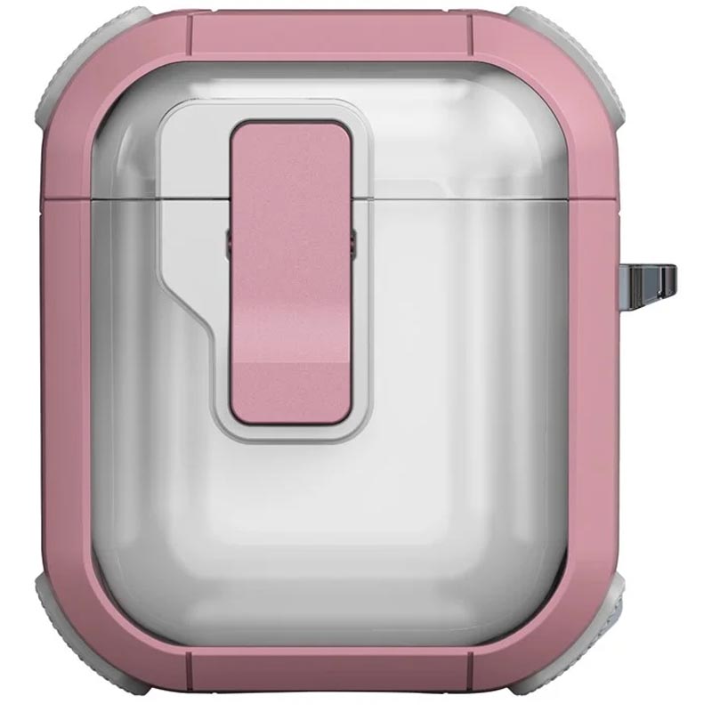 Футляр противоударный Locking Button для наушников Airpods 1/2 (Pink)