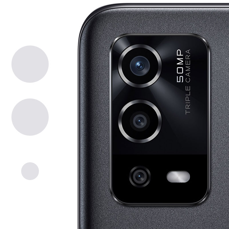Гибкое защитное стекло 0.18mm на камеру (тех.пак) для Oppo A55 4G (Прозрачный)