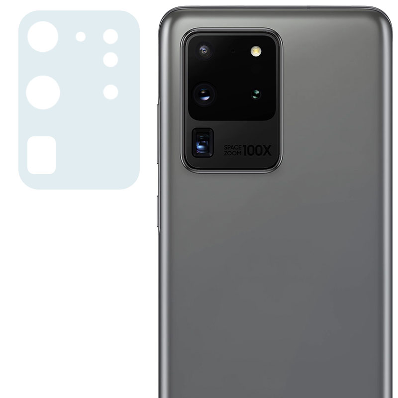 Гибкое защитное стекло 0.18mm на камеру (тех.пак) для Samsung Galaxy S20 Ultra (Прозрачный)