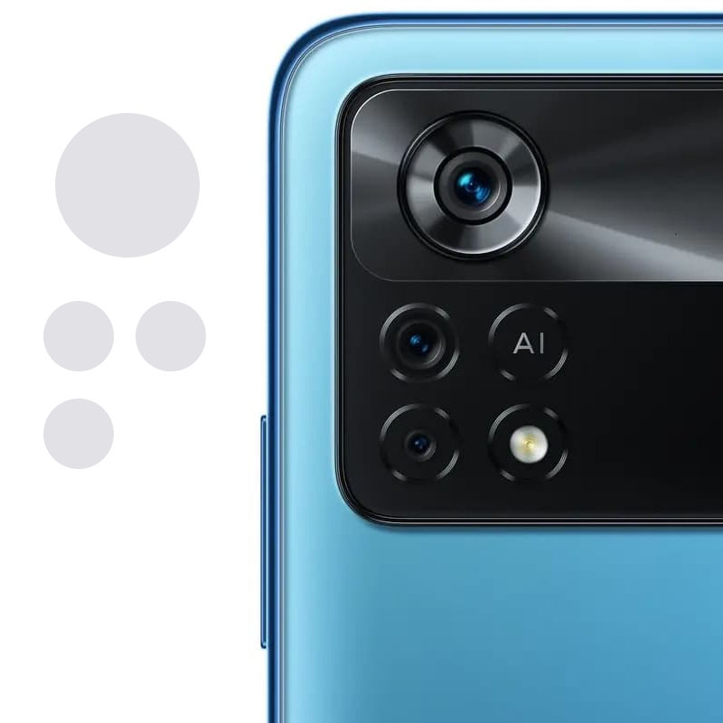 Гибкое защитное стекло 0.18mm на камеру (тех.пак) для Xiaomi Poco X4 Pro 5G (Прозрачный)