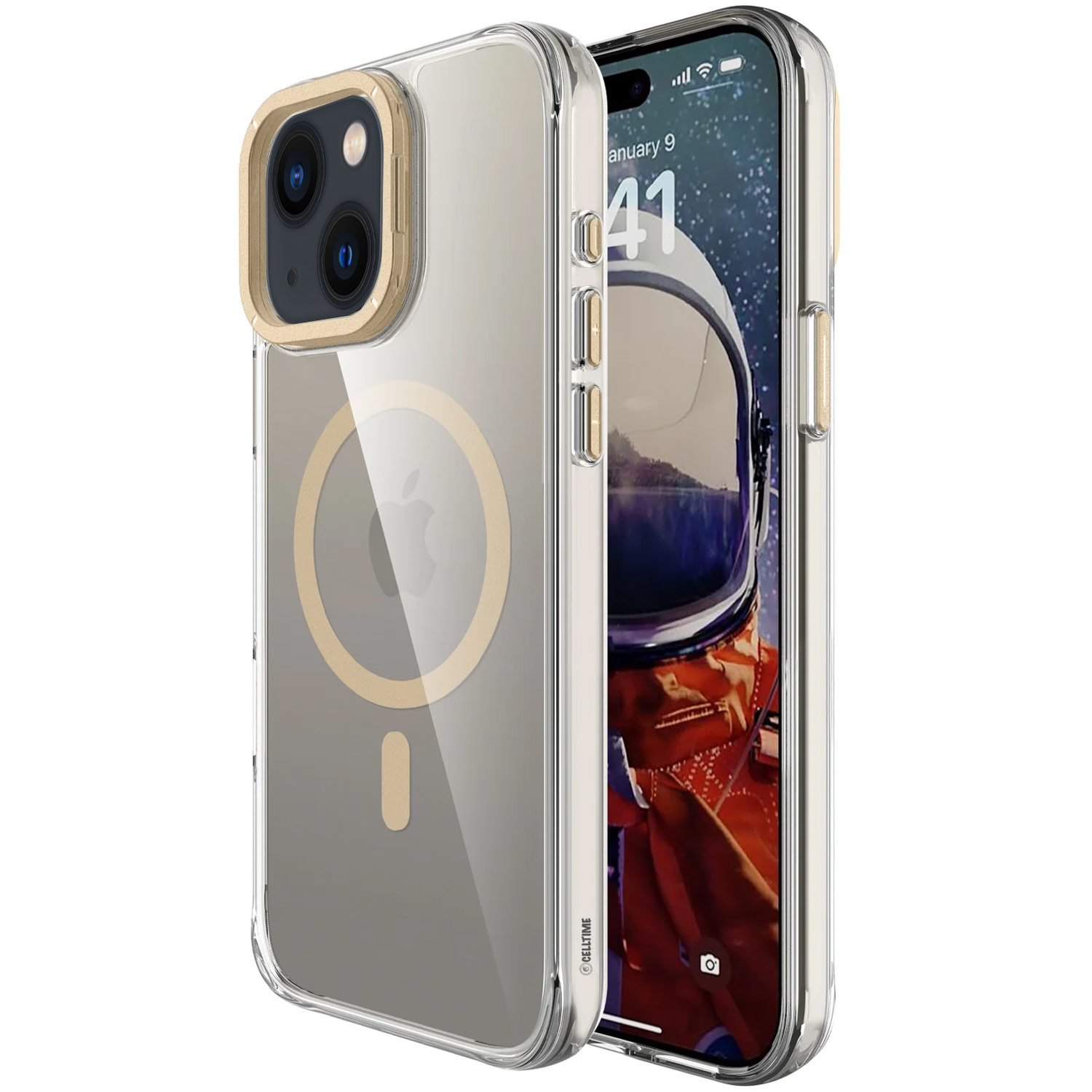 Чехол TPU Space Case Apex with MagSafe для Apple iPhone 13 / 14 / 15 (6.1") (Gold)