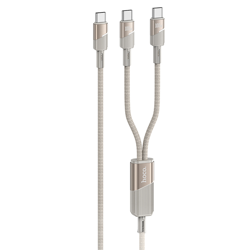 Дата кабель Hoco U139 Type-C to Type-C/Type-C 100W (1.2m) (Gold)