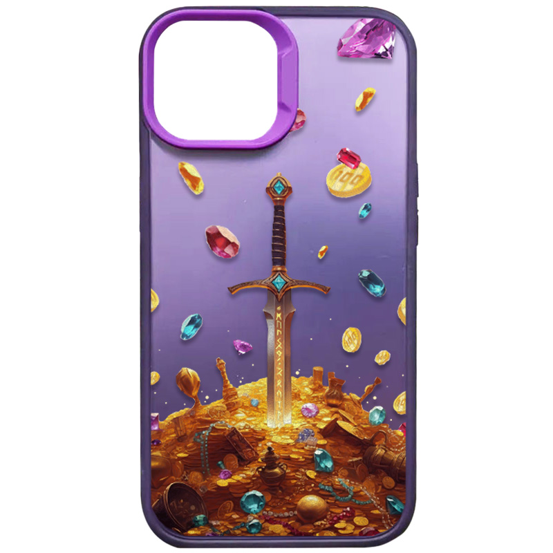 TPU+PC чохол TakiTaki Fantasy magic glow для Apple iPhone 12 Pro (Gold Sword - Purple)