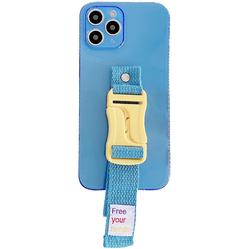 Чохол Handfree з кольоровим ремінцем для Apple iPhone 11 Pro Max (6.5") (Синій)