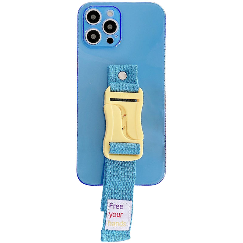 Чехол Handfree с цветным ремешком для Apple iPhone 12 Pro (6.1") (Синий)