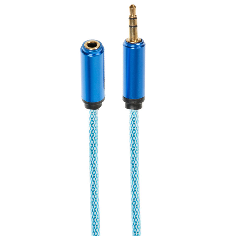 AUX подовжувач метал 2 pin 1.5м (Блакитний)