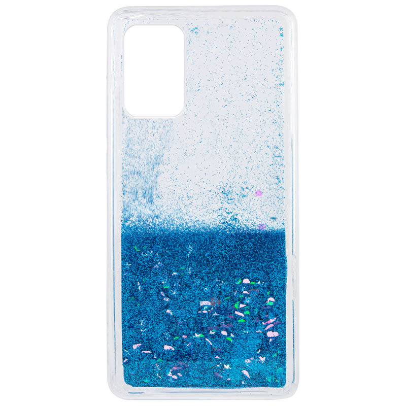 TPU чохол Liquid hearts для Samsung Galaxy A52s (Блакитний)