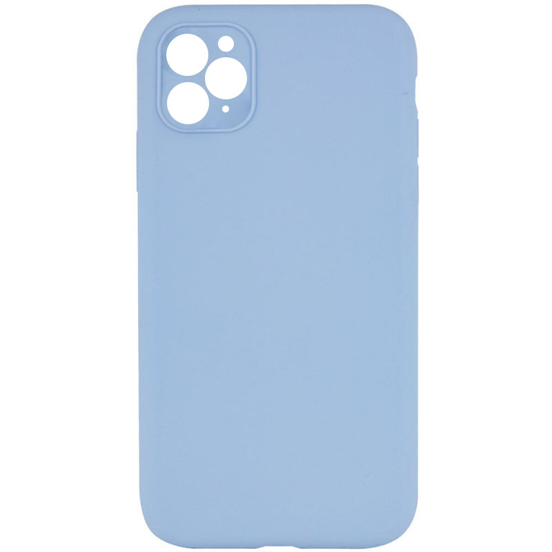 Silicone Case Square Full Camera Protective (AA) NOLOGO для Apple iPhone 11 Pro Max (6.5") (Блакитний / Lilac Blue)