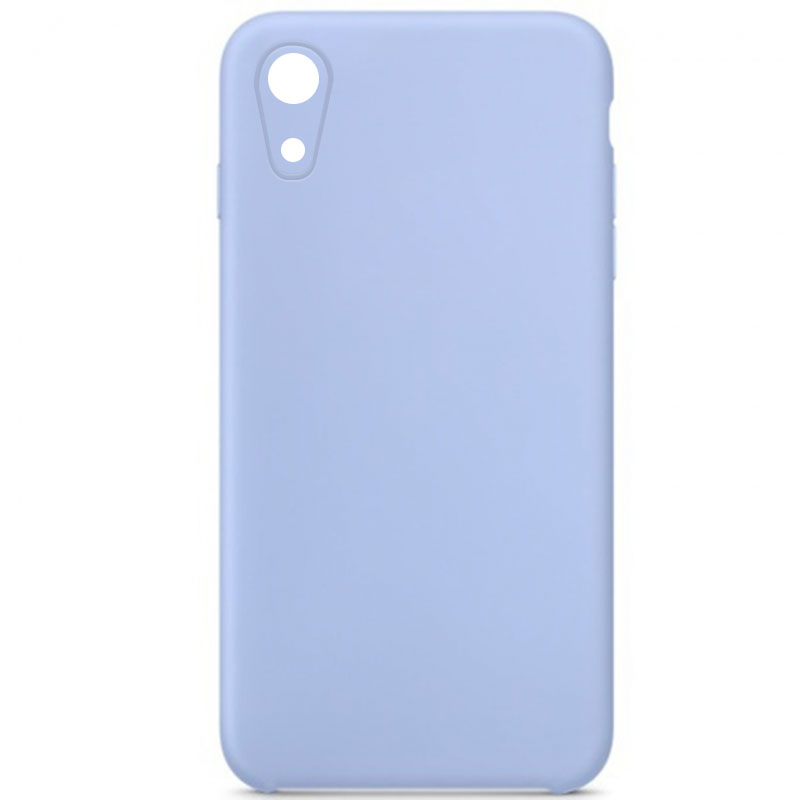 Silicone Case Square Full Camera Protective (AA) NOLOGO для Apple iPhone XR (6.1") (Голубой / Lilac Blue)