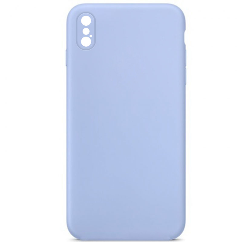 Silicone Case Square Full Camera Protective (AA) NOLOGO для Apple iPhone XS Max (6.5") (Блакитний / Lilac Blue)