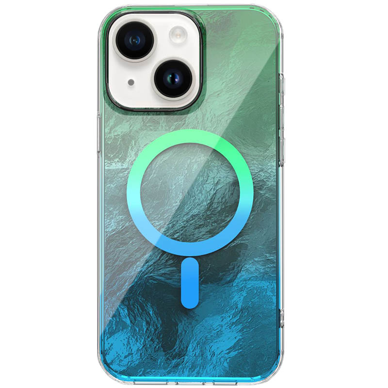 Чохол TPU Shiny Mountain (MagFit) для Apple iPhone 15 (6.1") (Green / Blue)