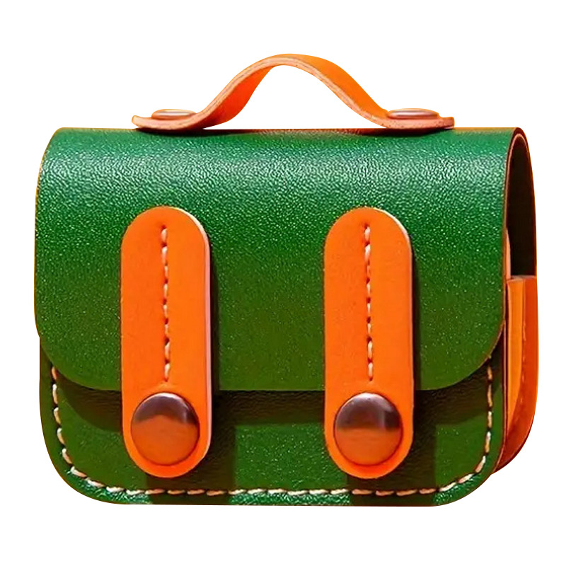 Шкіряний футляр Briefcase для Футляры для AirPods (Green / Orange)