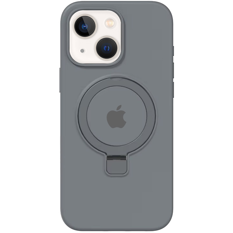 Чехол Silicone Case Full Protective with Ring для Apple iPhone 13 / 14 (6.1") (Grey)