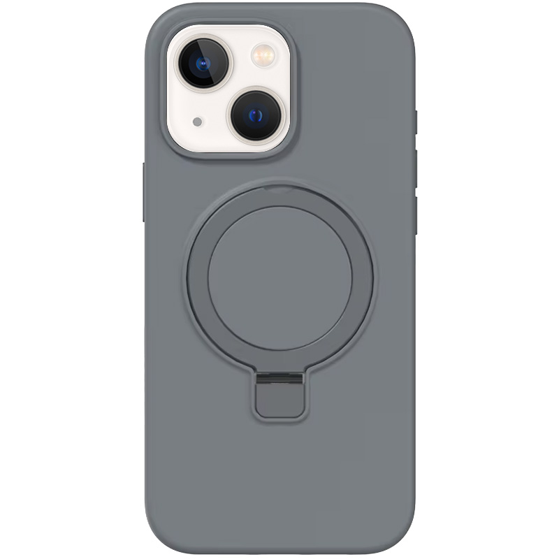 Чохол Silicone Case Full Protective NO LOGO with Ring для Apple iPhone 13 (6.1") (Grey)