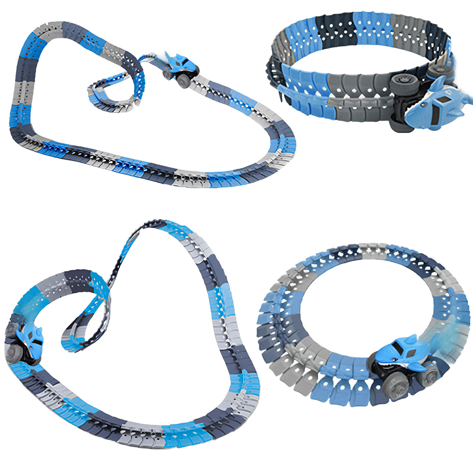 Интерактивный трек с инерционной машинкой SHT 5510-2 Shark Trak (138pcs/1CAR) (Blue)