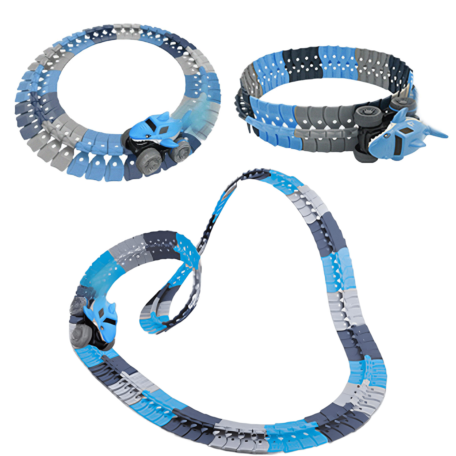 Интерактивный трек с инерционной машинкой SHT 5510-3 Shark Trak (92pcs/1CAR) (Blue)