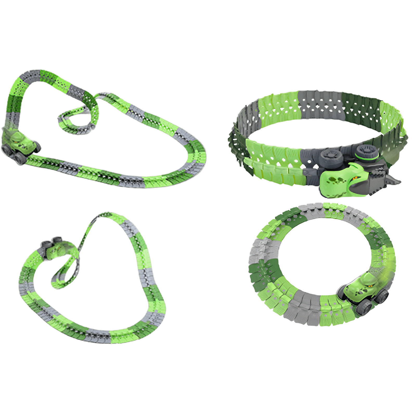Интерактивный трек с инерционной машинкой SHT 5510-5 Dino Trak (168pcs/1CAR) (Green)