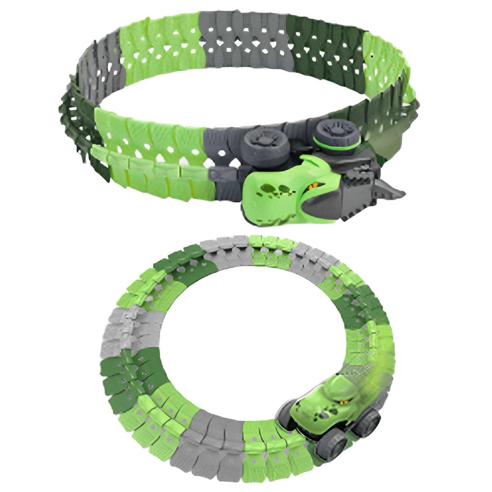 Интерактивный трек с инерционной машинкой SHT 5510-8 Dino Trak (46pcs/1CAR) (Green)