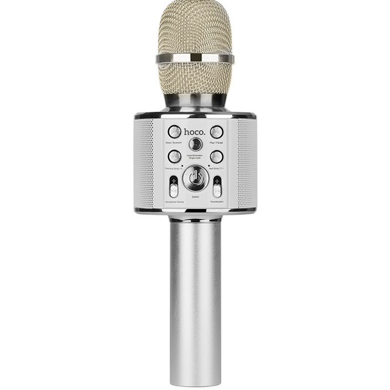 Караоке Микрофон-колонка Hoco BK3 Cool (Silver)