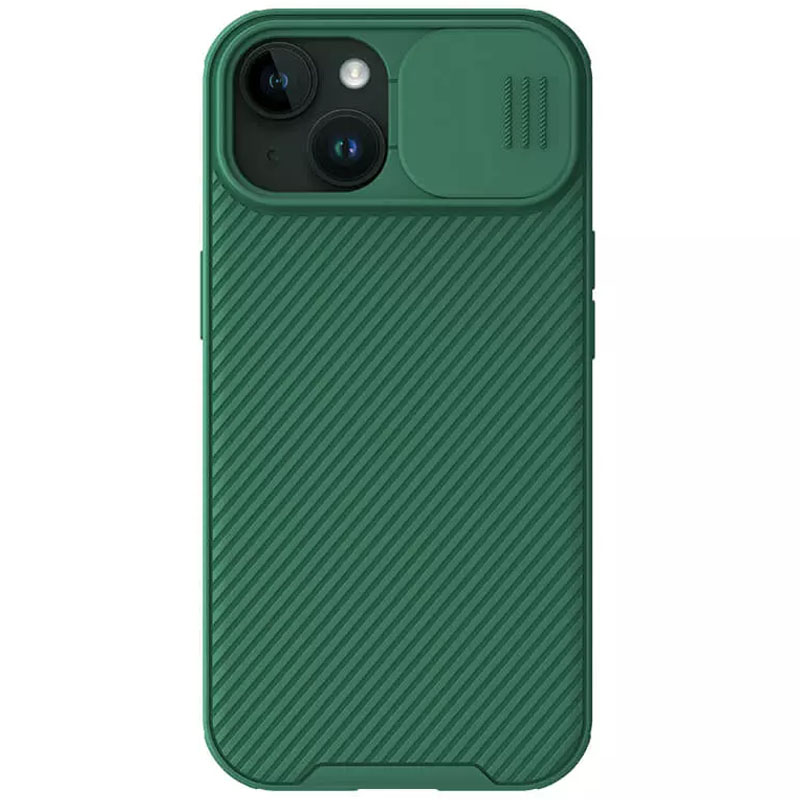 Карбоновая накладка Nillkin CamShield Pro для Apple iPhone 15 (6.1") (Deep Green)