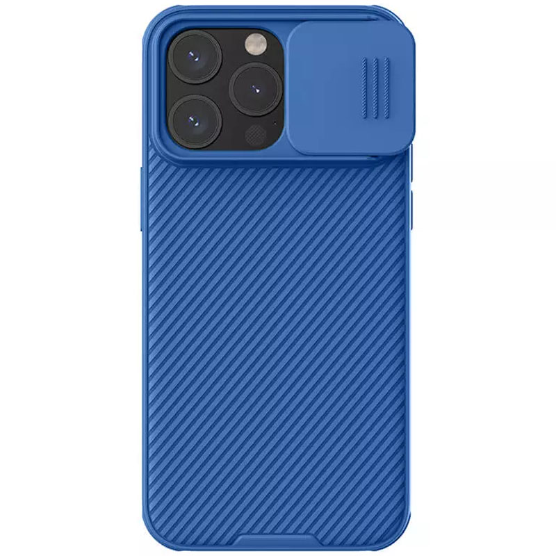 Карбоновая накладка Nillkin CamShield Pro Magnetic для Apple iPhone 15 Pro Max (6.7") (Blue)