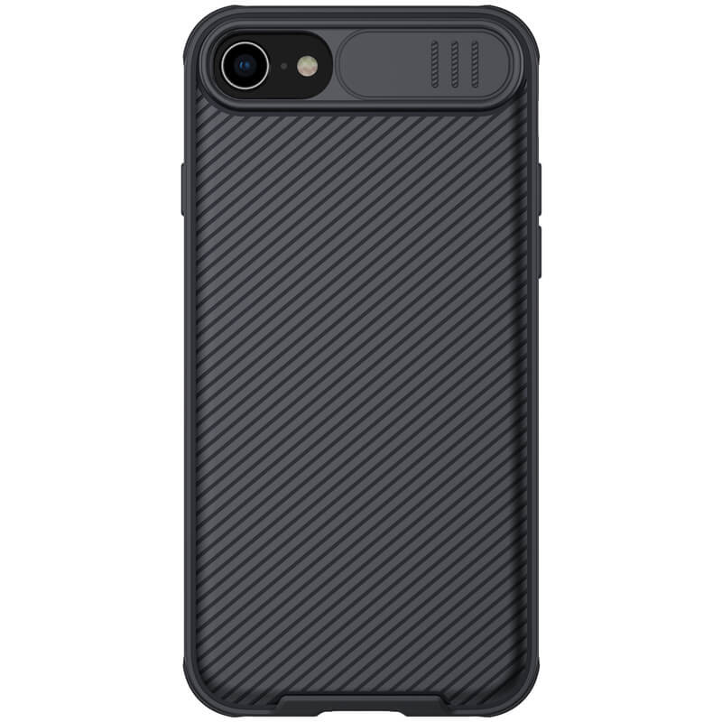 Карбоновая накладка Nillkin Camshield (шторка на камеру) для Apple iPhone 7 / 8 / SE (2020) (4.7") (Черный / Black)