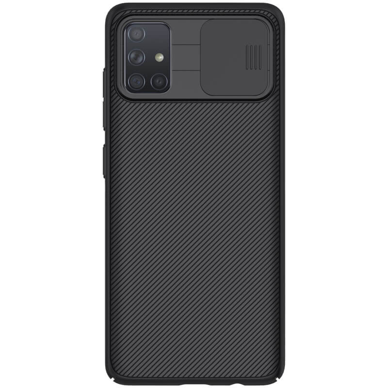 Карбоновая накладка Nillkin Camshield (шторка на камеру) для Samsung Galaxy A71 (Черный / Black)